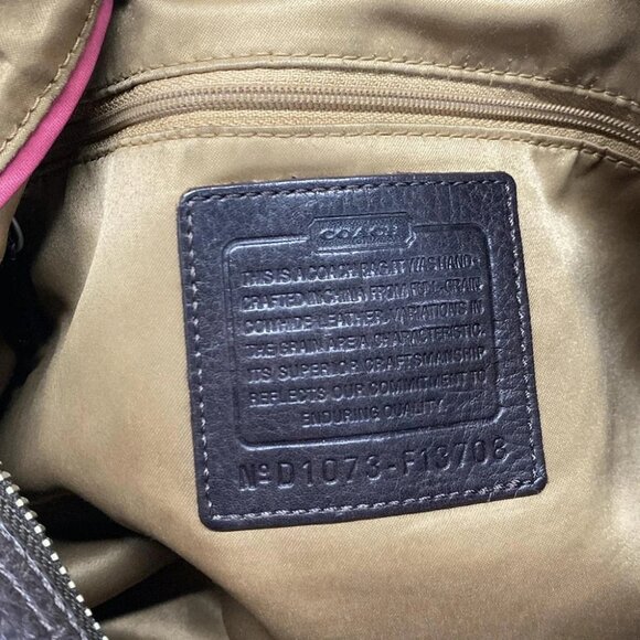 COACH Ali Leather Convertible Hobo Dark Brown Leather - Shoulder Bag - Picture 7 of 10